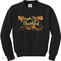Thankful Thanksgiving Fall Autumn Leaves Kids Sweatshirt thumb 0