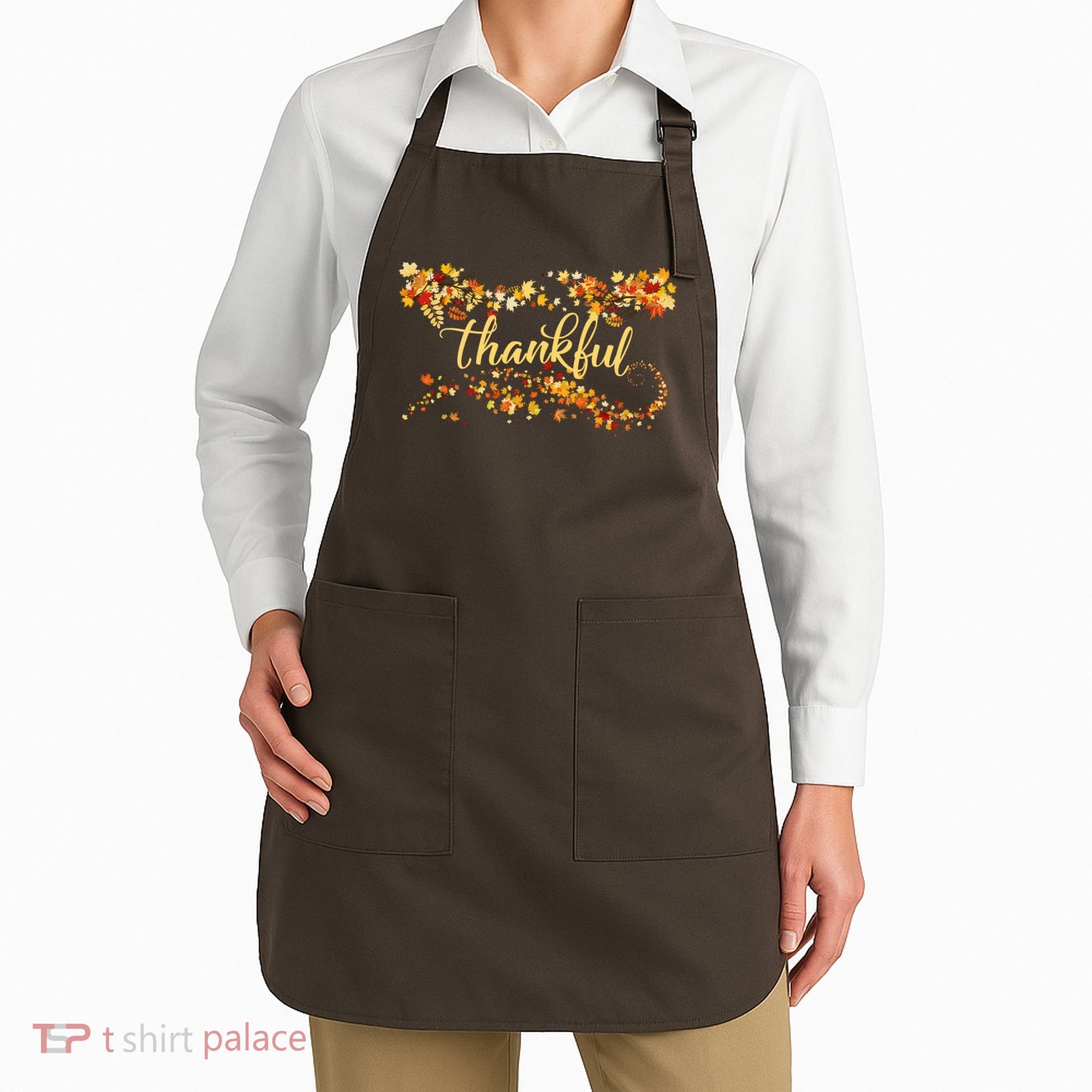 Thankful Thanksgiving Fall Autumn Leaves Apron