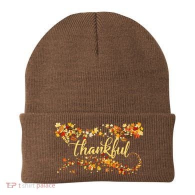 Thankful Thanksgiving Fall Autumn Leaves Beanie