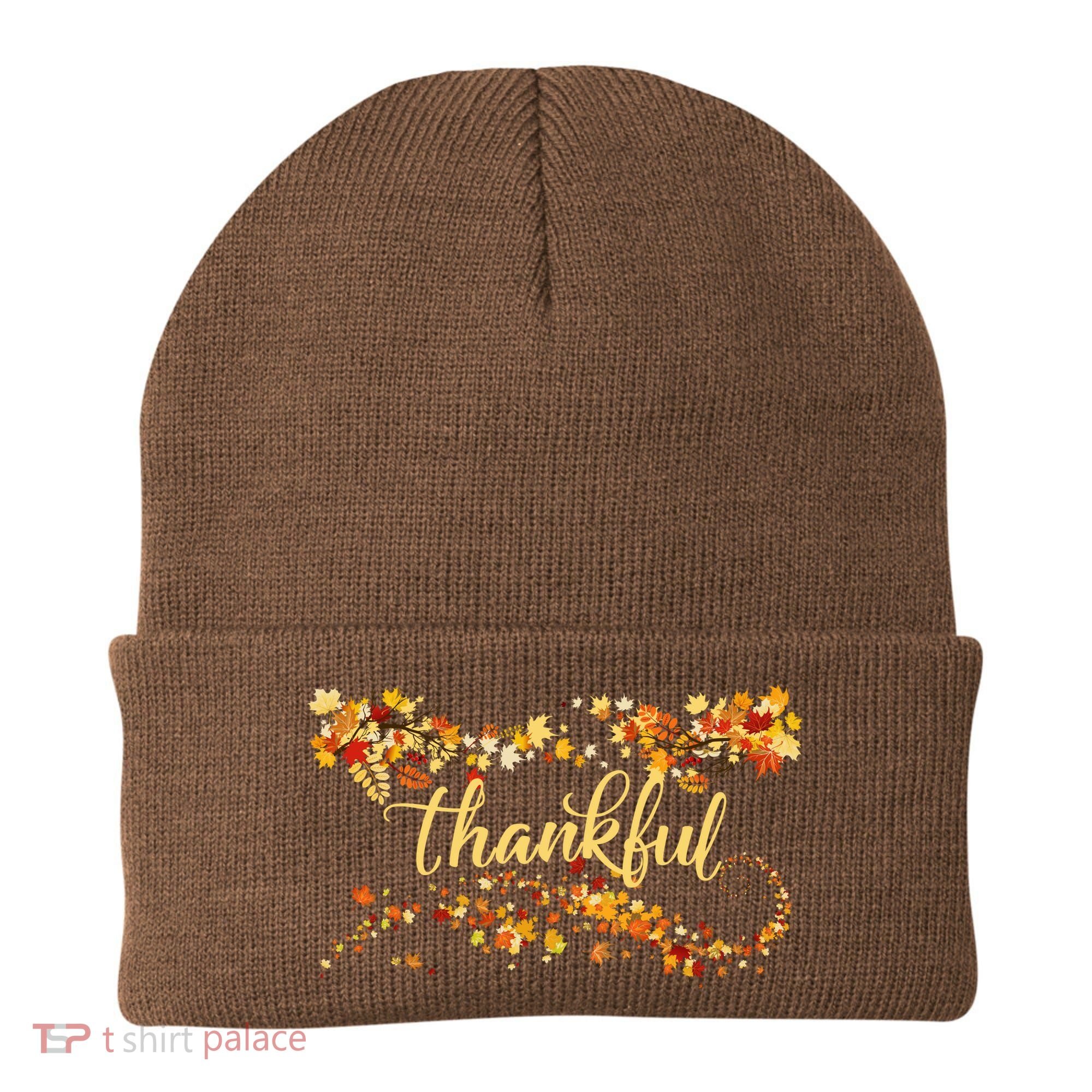 Thankful Thanksgiving Fall Autumn Leaves Beanie