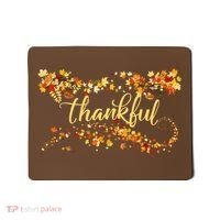 Thankful Thanksgiving Fall Autumn Leaves Mousepad thumb 0