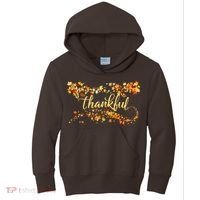 Thankful Thanksgiving Fall Autumn Leaves Kids Hoodie thumb 0