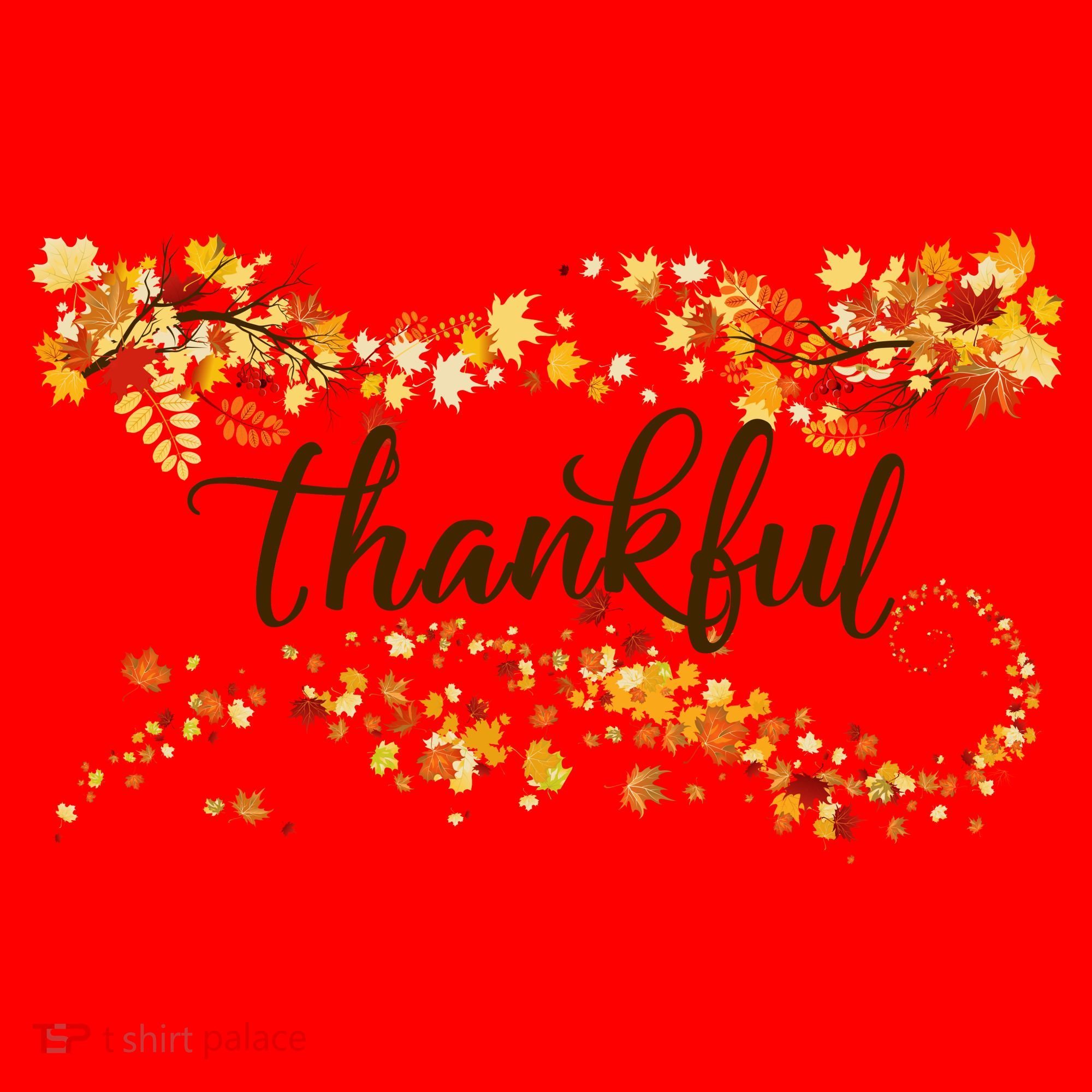 Thankful Thanksgiving Fall Autumn Leaves Santa Hat