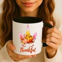 Thankful Unicorn Autumn Coffee Mug thumb 3
