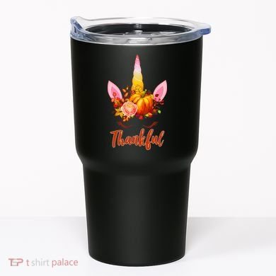 Thankful Unicorn Autumn Tumbler