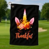Thankful Unicorn Autumn Golf Towel thumb 1