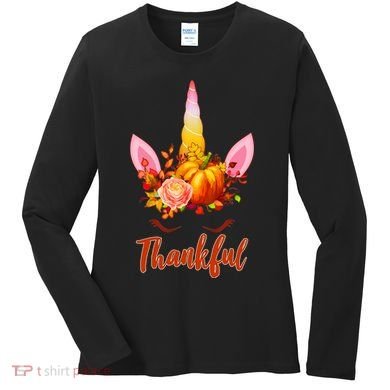 Thankful Unicorn Autumn Women's Long Sleeve Shirt