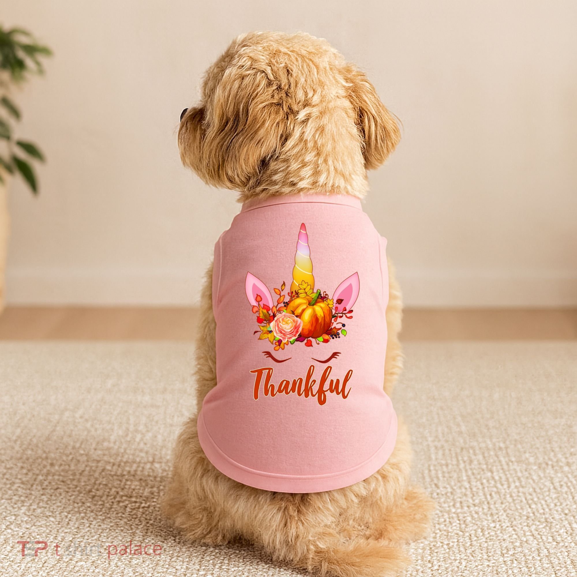 Thankful Unicorn Autumn Doggie Tank