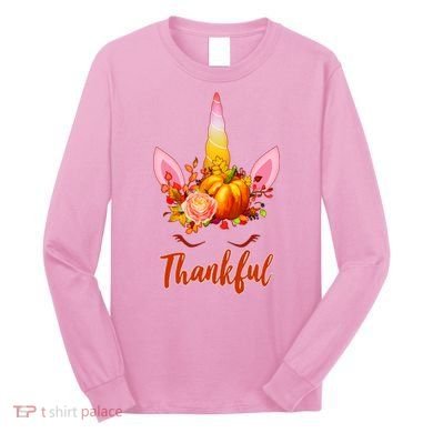 Thankful Unicorn Autumn Long Sleeve Shirt