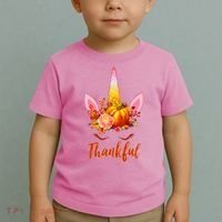 Thankful Unicorn Autumn Toddler T-Shirt thumb 2