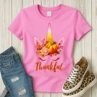 Thankful Unicorn Autumn Women's T-Shirt thumb 3