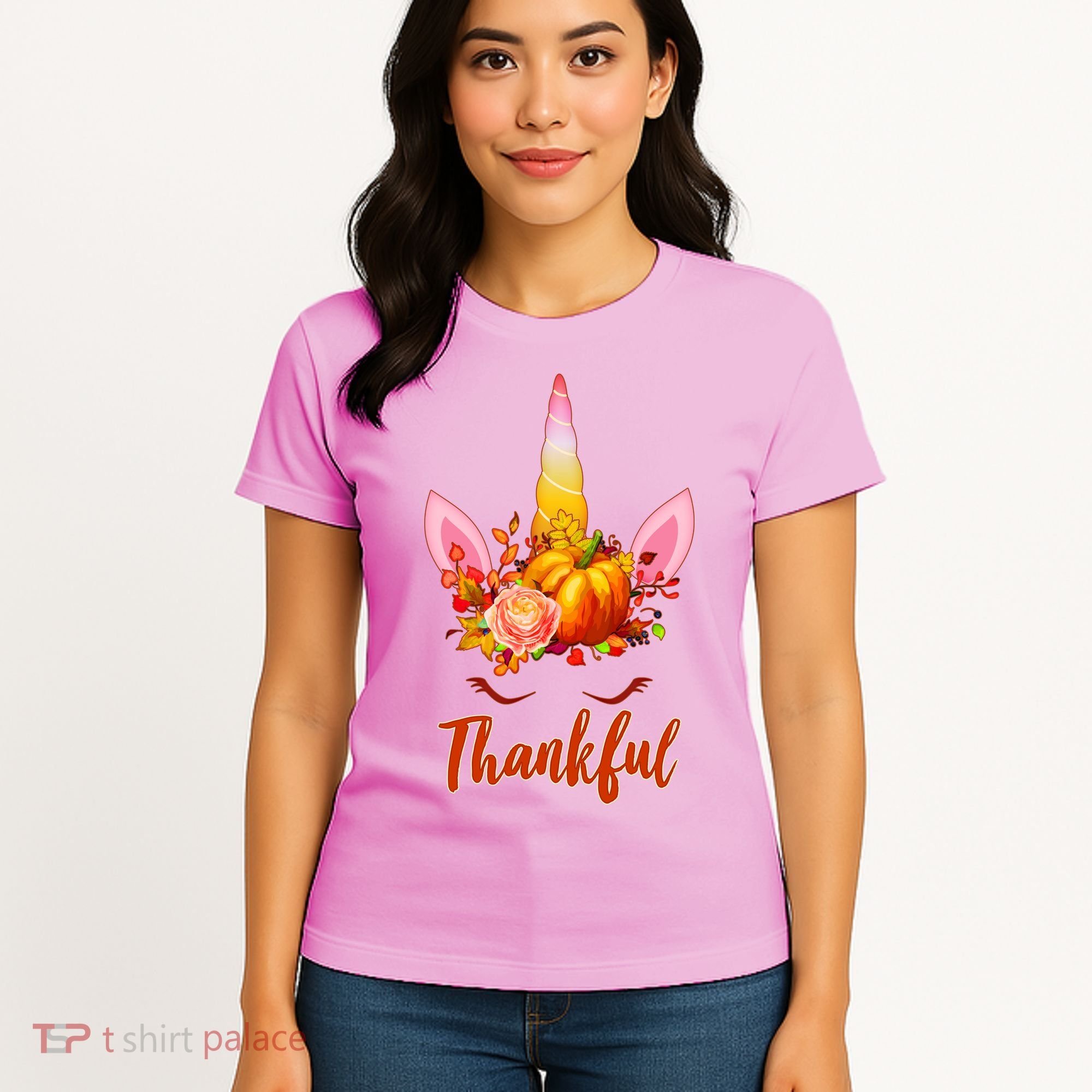 Thankful Unicorn Autumn Women's T-Shirt