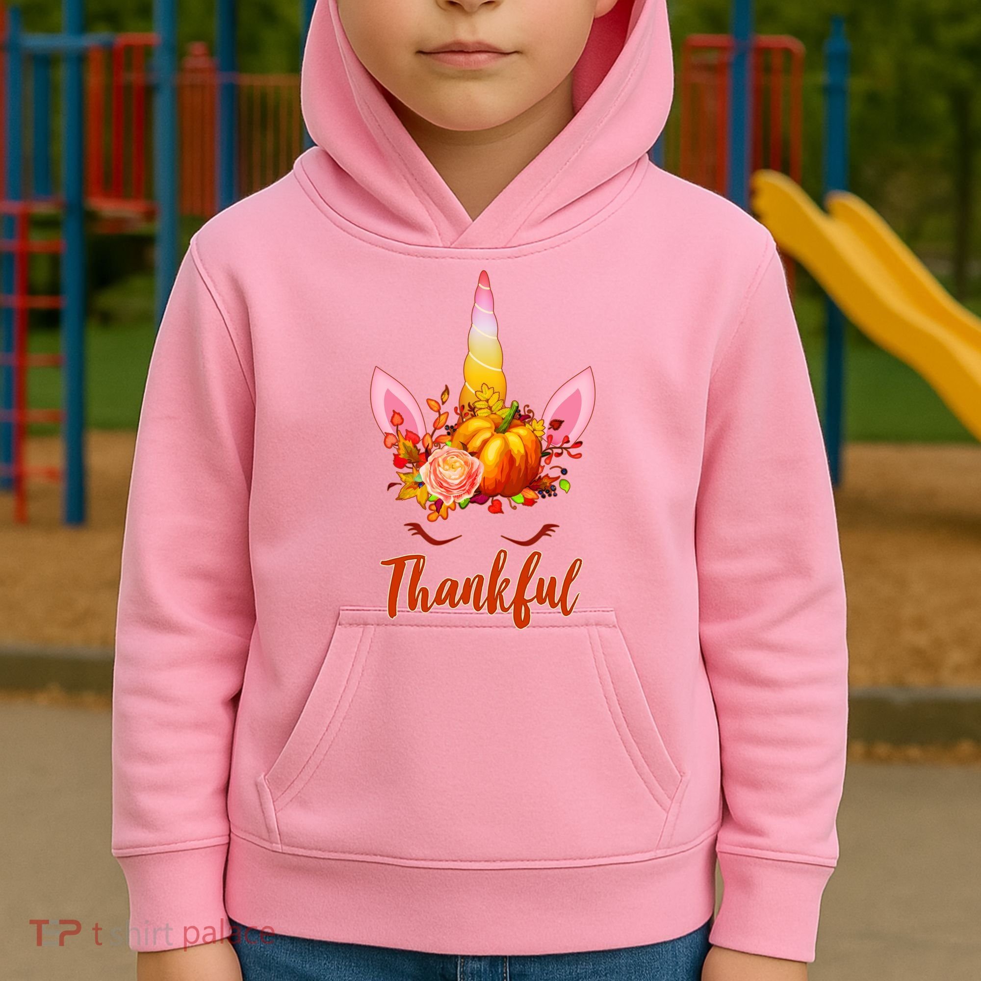 Thankful Unicorn Autumn Kids Hoodie