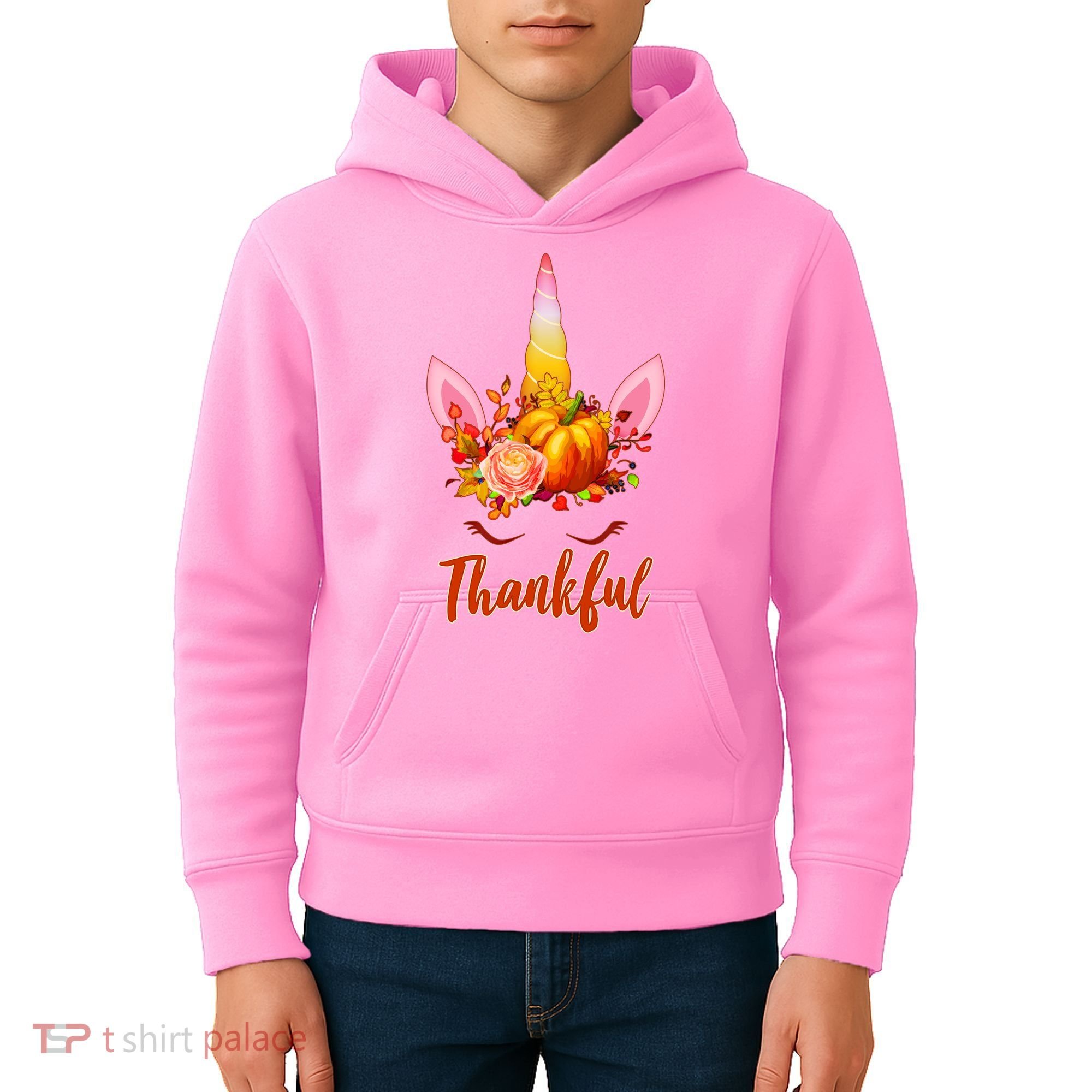 Thankful Unicorn Autumn Kids Hoodie