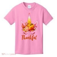 Thankful Unicorn Autumn Kids T-Shirt thumb 0