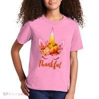 Thankful Unicorn Autumn Kids T-Shirt thumb 2