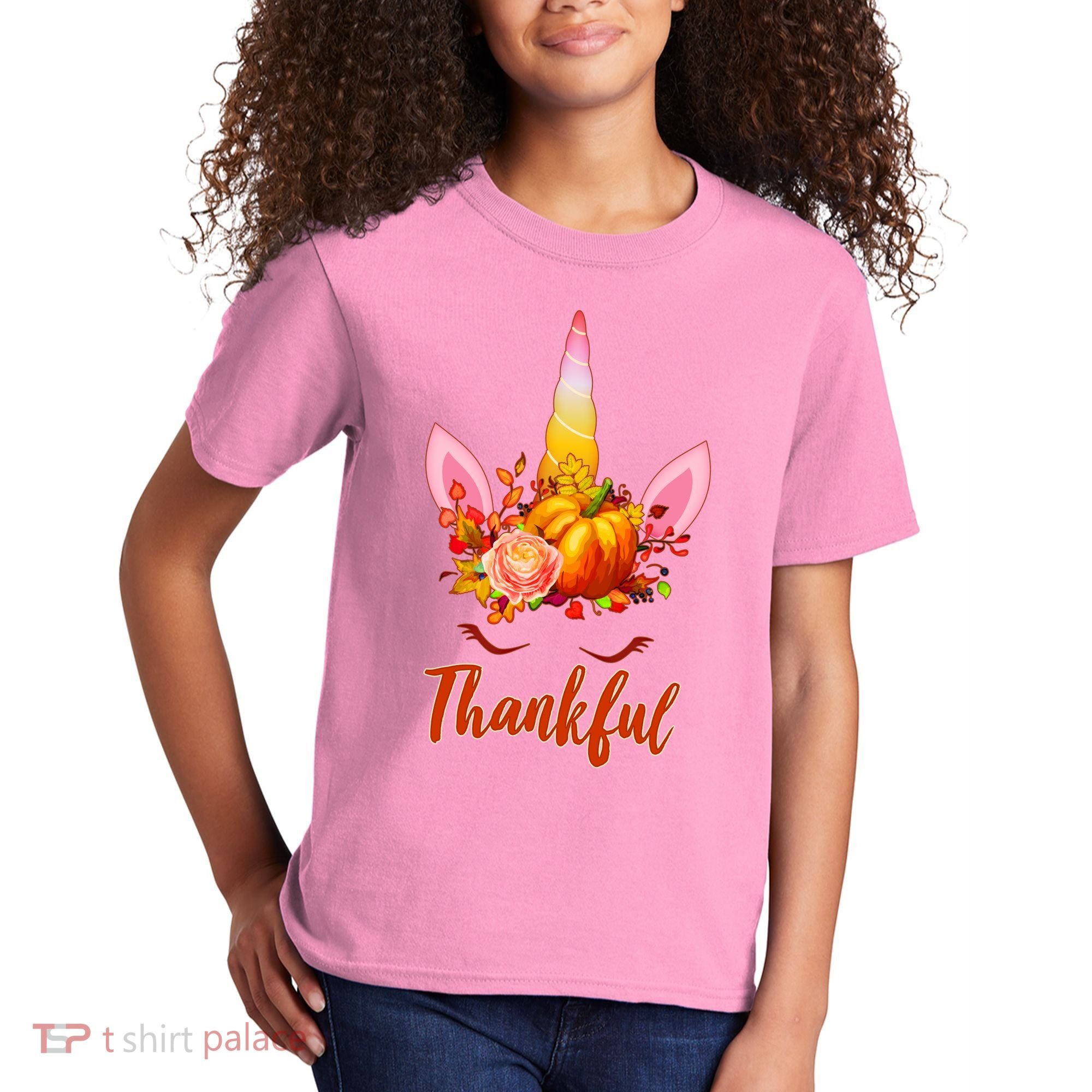 Thankful Unicorn Autumn Kids T-Shirt