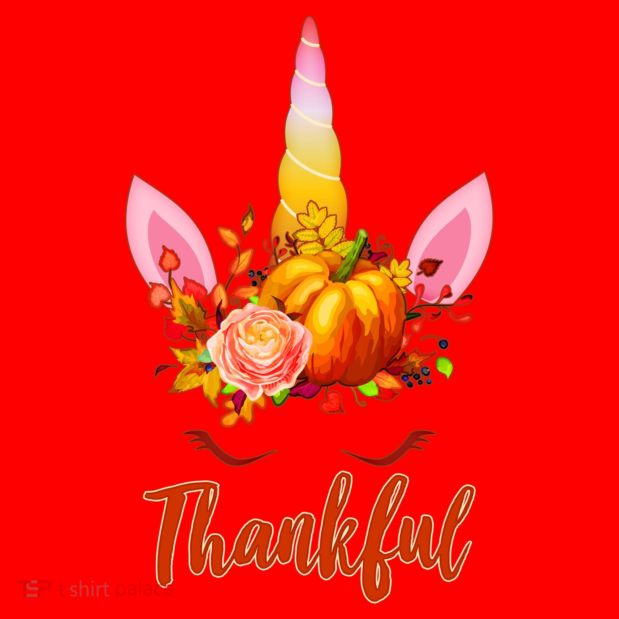 Thankful Unicorn Autumn Santa Hat
