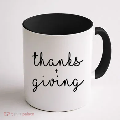 Thanks Plus Giving Cute Thanksgiving Coffee Mug back