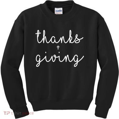 Thanks Plus Giving Cute Thanksgiving Kids Sweatshirt