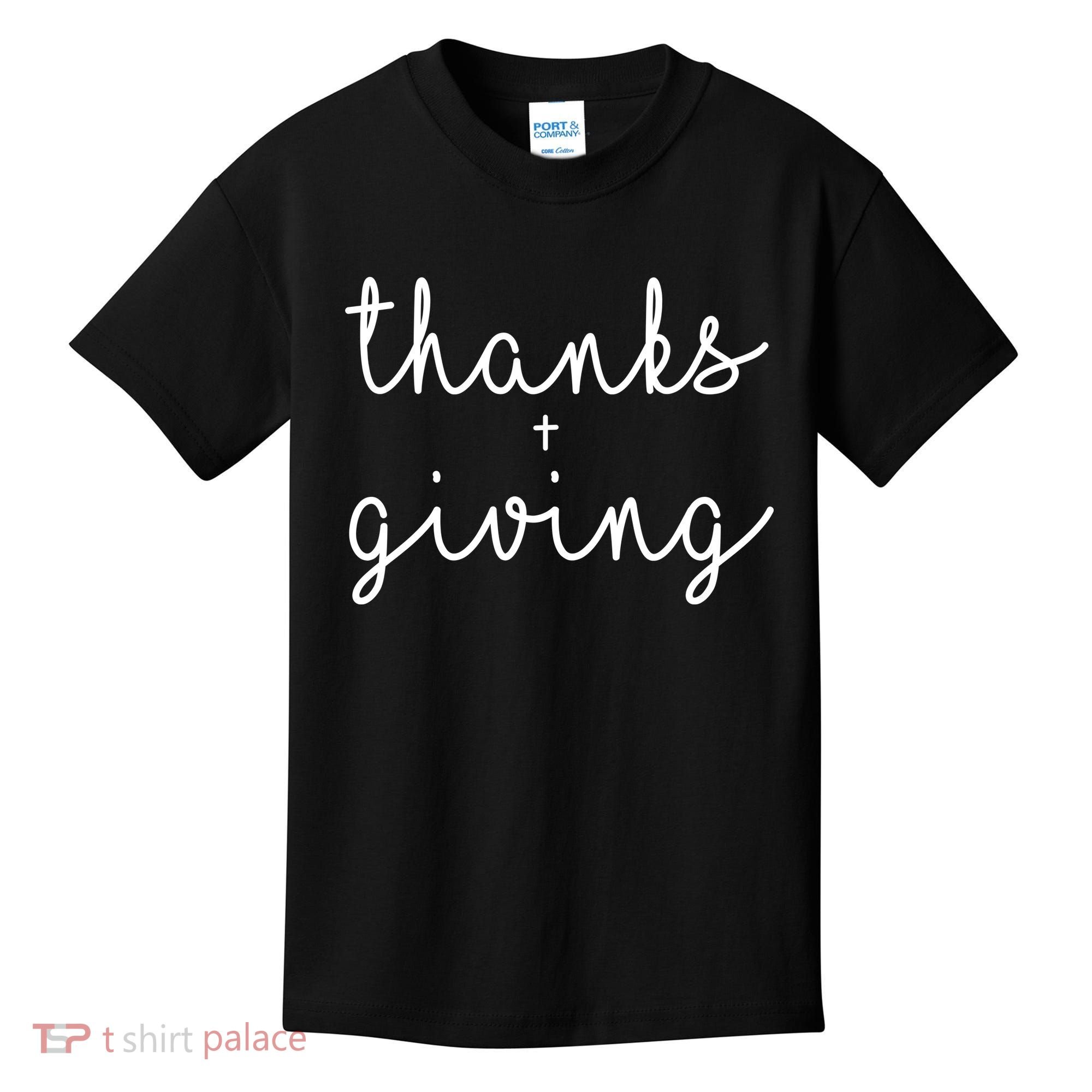 Thanks Plus Giving Cute Thanksgiving Kids T-Shirt