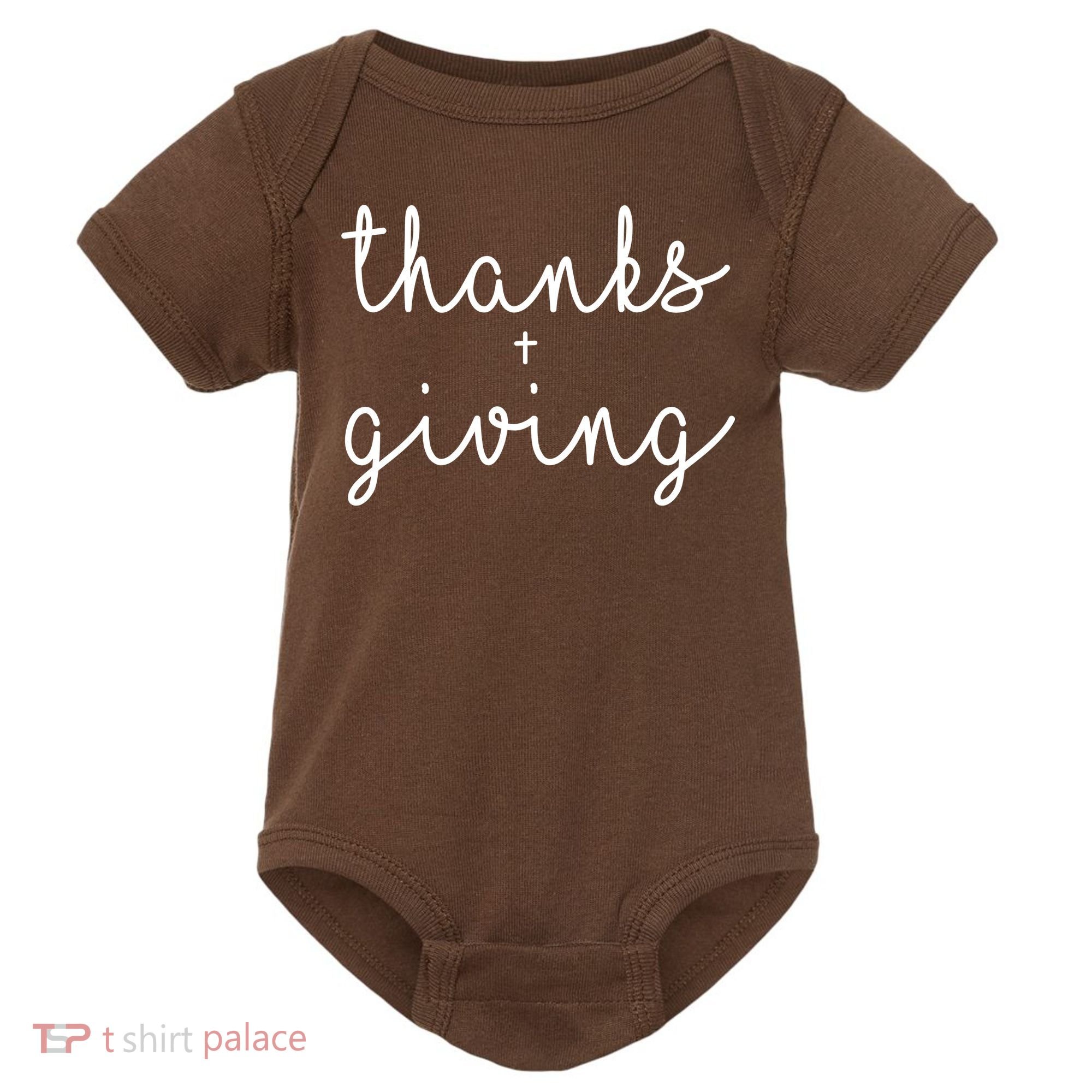 Thanks Plus Giving Cute Thanksgiving Baby Bodysuit