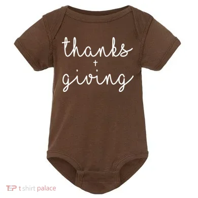 Thanks Plus Giving Cute Thanksgiving Baby Bodysuit