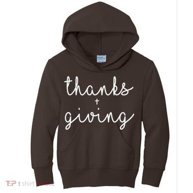 Thanks Plus Giving Cute Thanksgiving Kids Hoodie