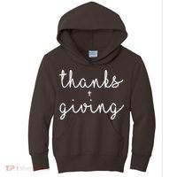 Thanks Plus Giving Cute Thanksgiving Kids Hoodie thumb 0