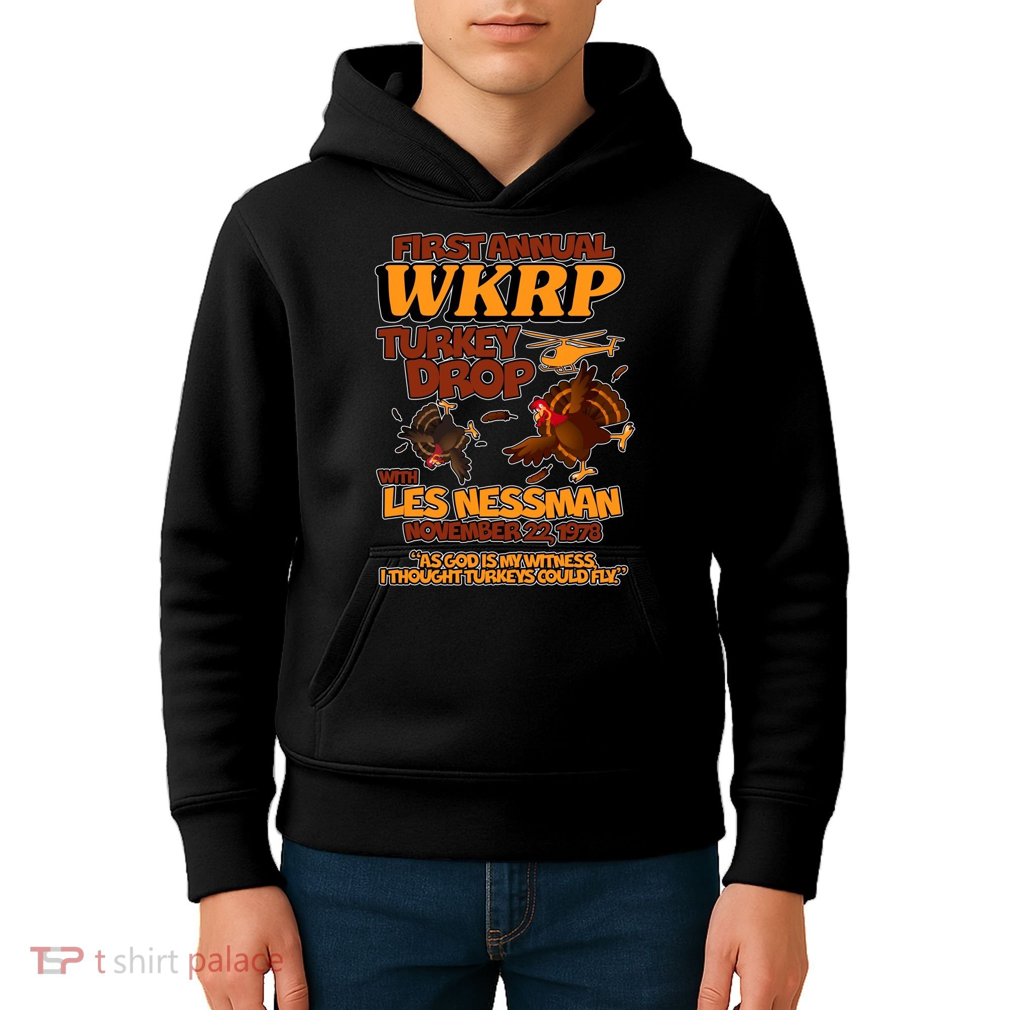 Thanksgiving 1st Annual WKRP Turkey Drop Kids Hoodie