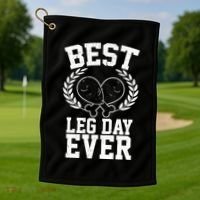 Thanksgiving Best Leg Day Ever Golf Towel thumb 1