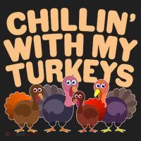 Thanksgiving Chillin' With My Turkeys Women's Sweatshirt thumb 2