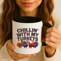 Thanksgiving Chillin' With My Turkeys Coffee Mug thumb 3