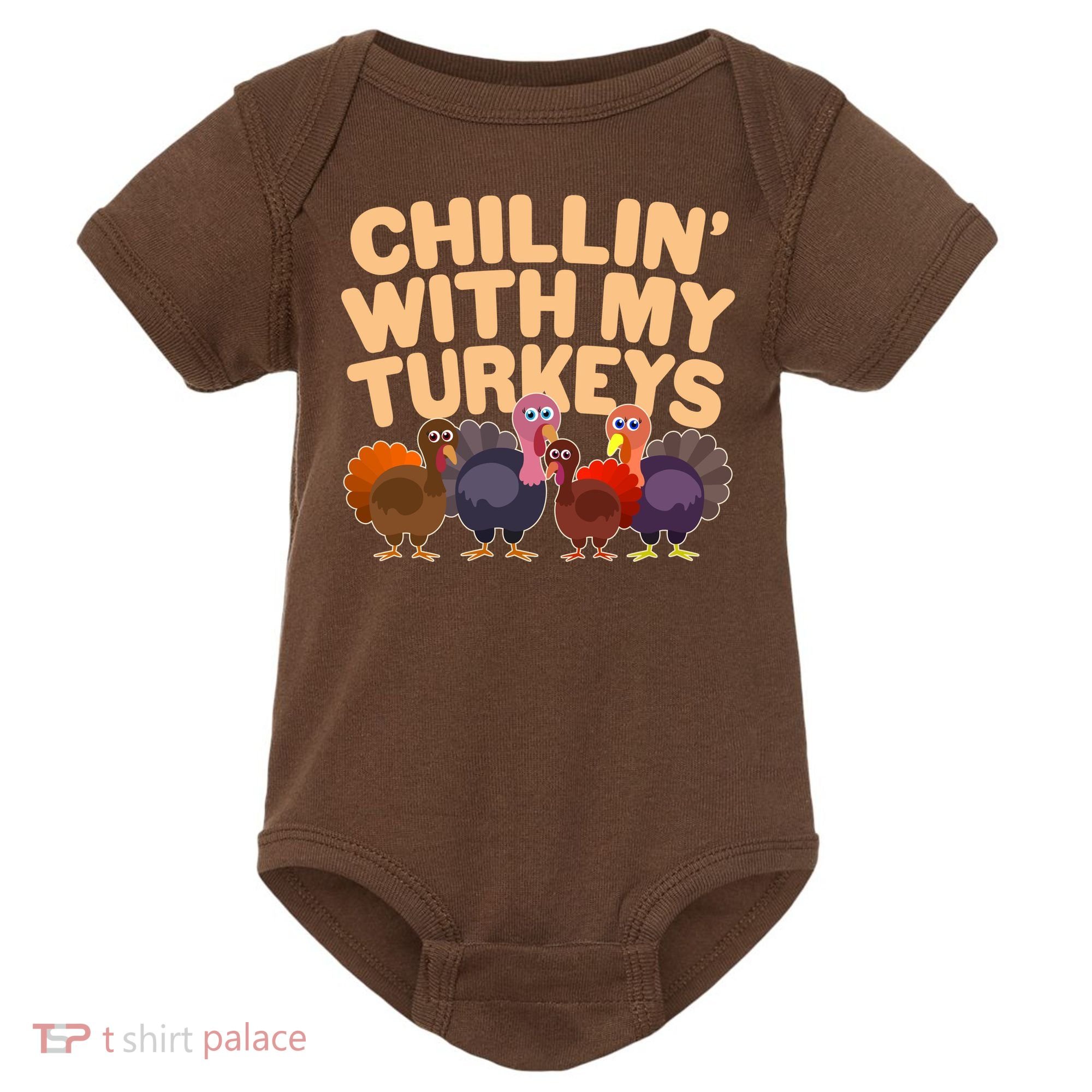 Thanksgiving Chillin' With My Turkeys Baby Bodysuit