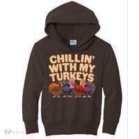 Thanksgiving Chillin' With My Turkeys Kids Hoodie thumb 0