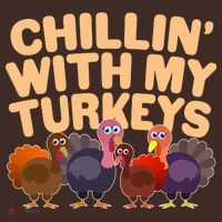Thanksgiving Chillin' With My Turkeys Kids Hoodie thumb 2