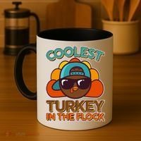 Thanksgiving Coolest Turkey In The Flock Coffee Mug thumb 4