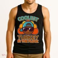 Thanksgiving Coolest Turkey In The Flock Tank Top thumb 3