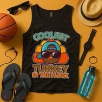 Thanksgiving Coolest Turkey In The Flock Tank Top thumb 4
