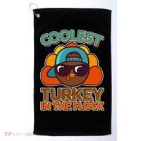 Thanksgiving Coolest Turkey In The Flock Golf Towel thumb 0