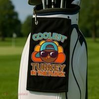 Thanksgiving Coolest Turkey In The Flock Golf Towel thumb 2