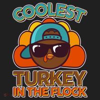 Thanksgiving Coolest Turkey In The Flock Golf Towel thumb 3