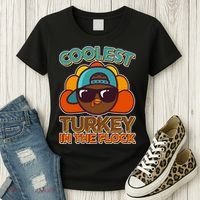 Thanksgiving Coolest Turkey In The Flock Women's T-Shirt thumb 3