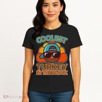 Thanksgiving Coolest Turkey In The Flock Women's T-Shirt thumb 4
