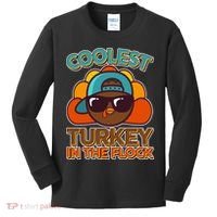 Thanksgiving Coolest Turkey In The Flock Kids Long Sleeve Shirt thumb 0