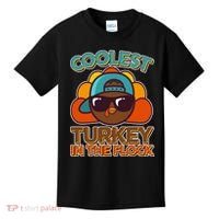 Thanksgiving Coolest Turkey In The Flock Kids T-Shirt thumb 0