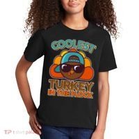 Thanksgiving Coolest Turkey In The Flock Kids T-Shirt thumb 2
