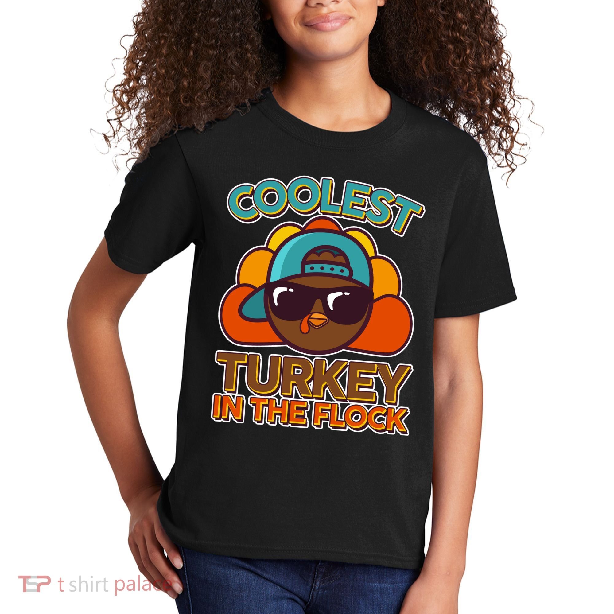Thanksgiving Coolest Turkey In The Flock Kids T-Shirt