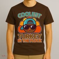 Thanksgiving Coolest Turkey In The Flock T-Shirt thumb 3