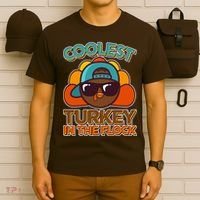 Thanksgiving Coolest Turkey In The Flock T-Shirt thumb 6